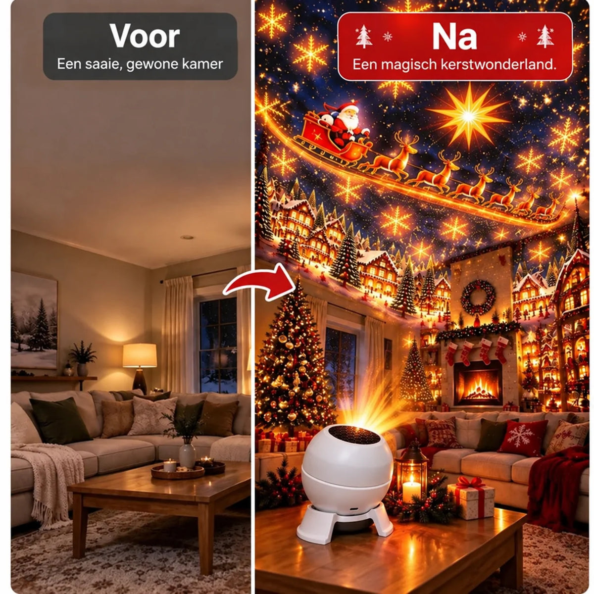 Christmas Projector Light USB Powered Wall & Ceiling Projection