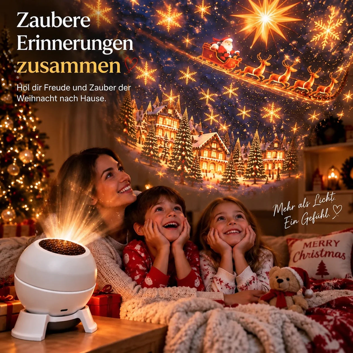 Christmas Projector Light USB-Powered Wall & Ceiling Projection
