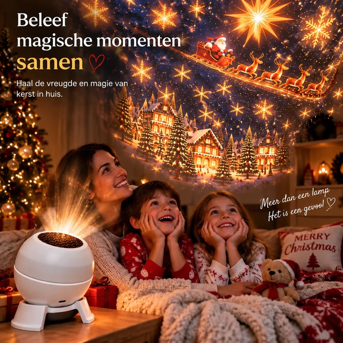 Christmas Projector Light USB Powered Wall & Ceiling Projection