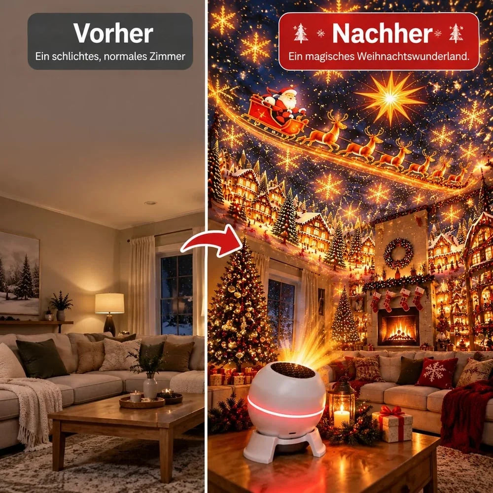 Christmas Projector Light Warm Christmas Motifs Indoor Use