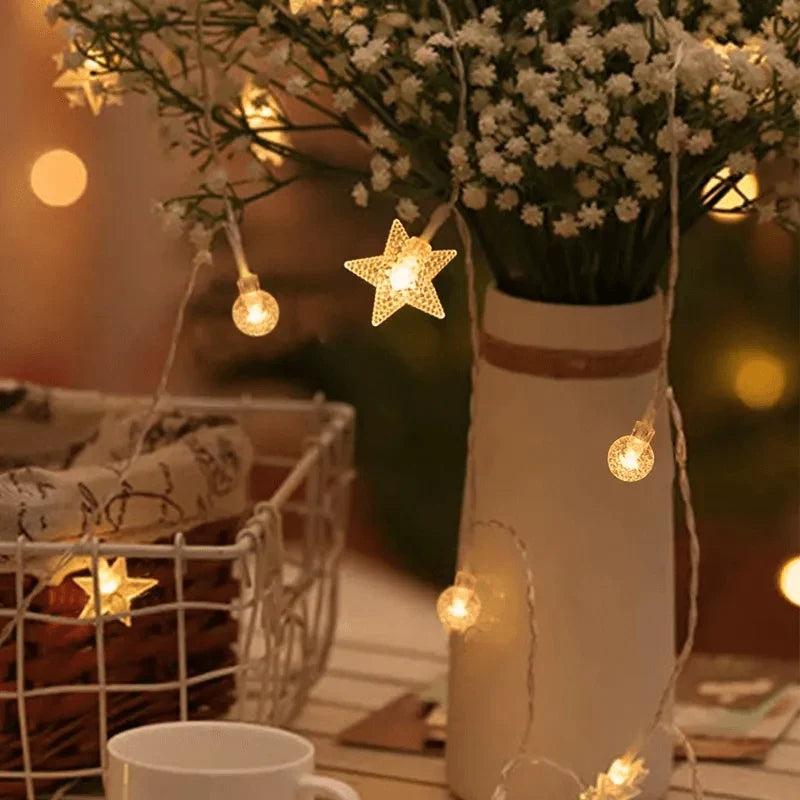 Christmas String Lights Battery-Powered LED Holiday Motifs