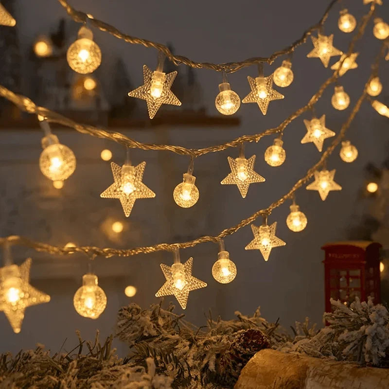 Christmas String Lights Battery-Powered LED Holiday Motifs