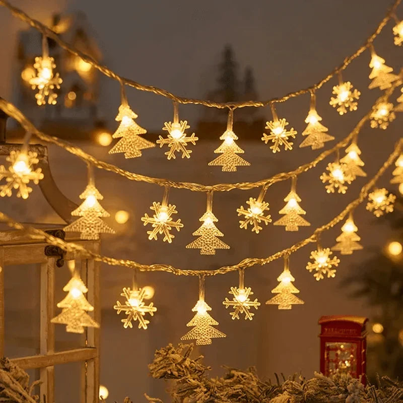 Christmas String Lights Battery-Powered LED Holiday Motifs