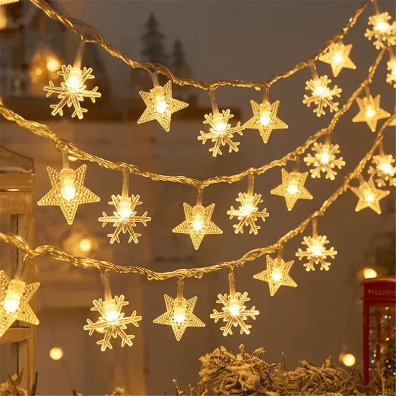 Christmas String Lights Battery-Powered LED Holiday Motifs