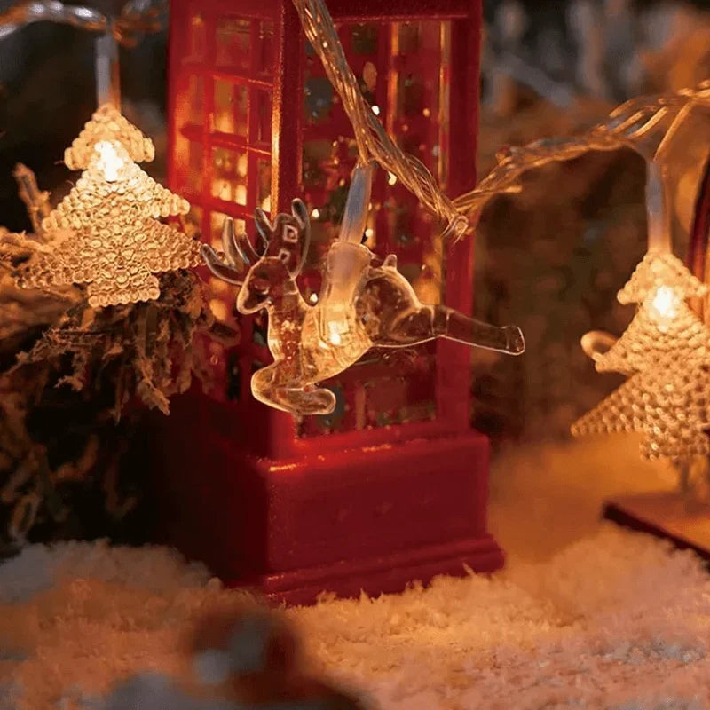 Christmas String Lights Battery-Powered LED Holiday Motifs