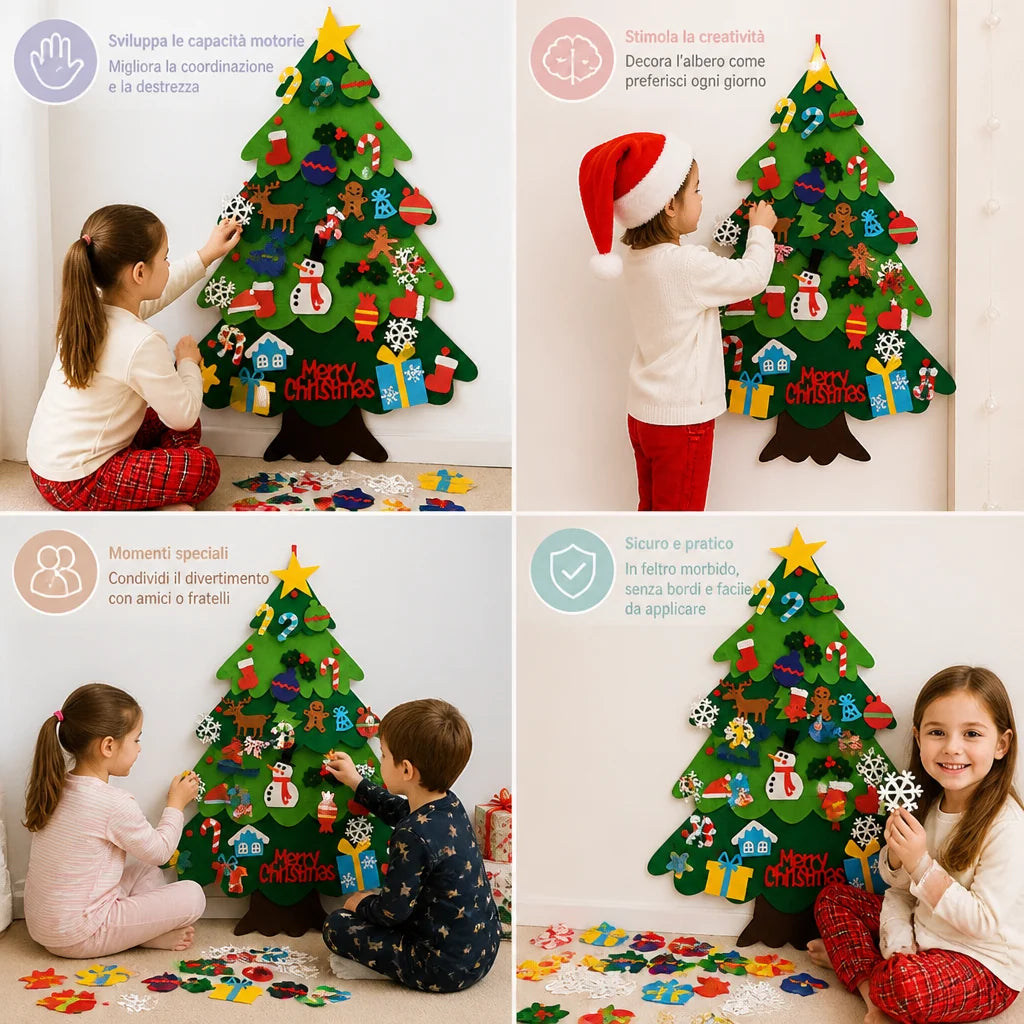 Christmas Tree Decorating Set Felt 32-Piece Repositionable Ornaments