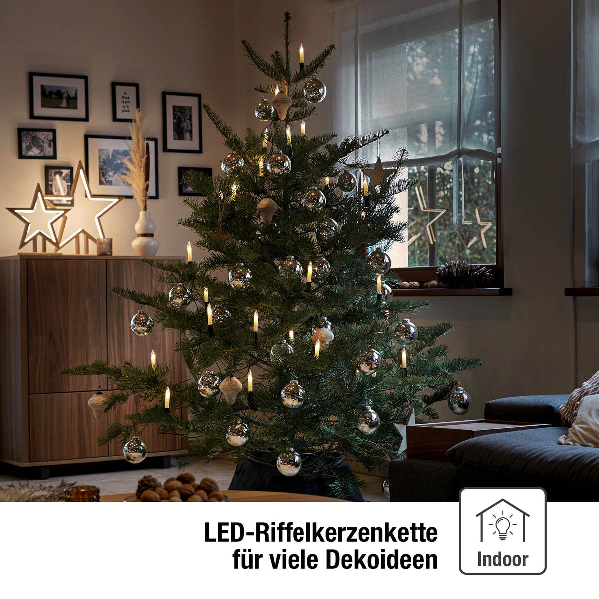 Christmas Tree Lights Clip-On Candle Design 45 LEDs