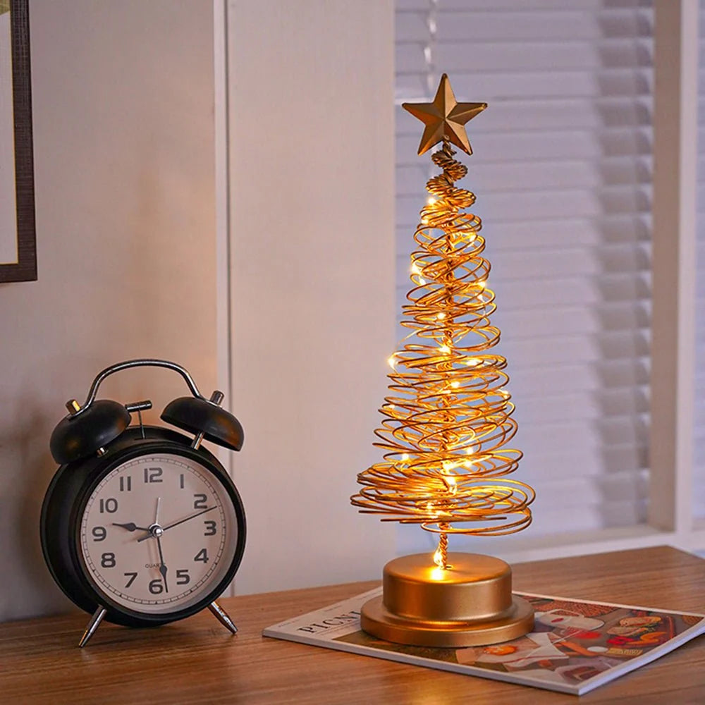 Christmas Tree Spiral Design Warm White LEDs Star Topper
