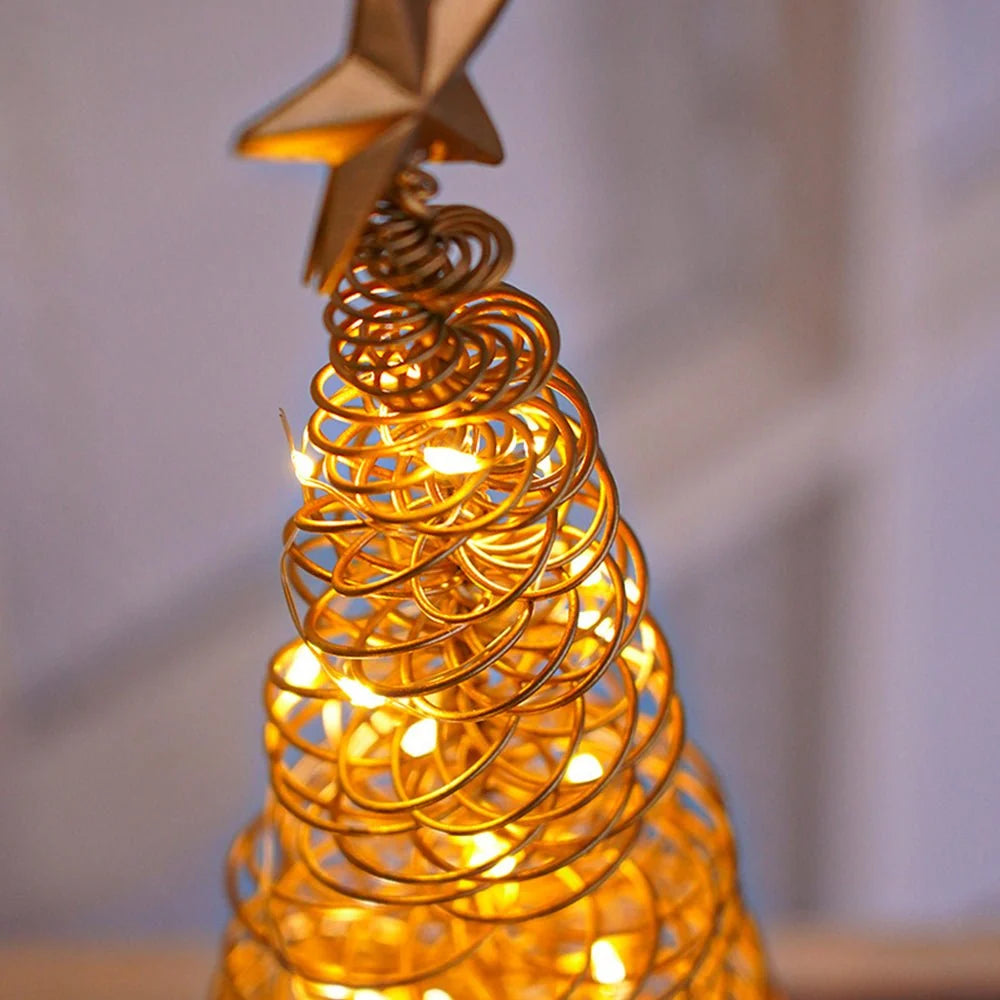 Christmas Tree Spiral Design Warm White LEDs Star Topper