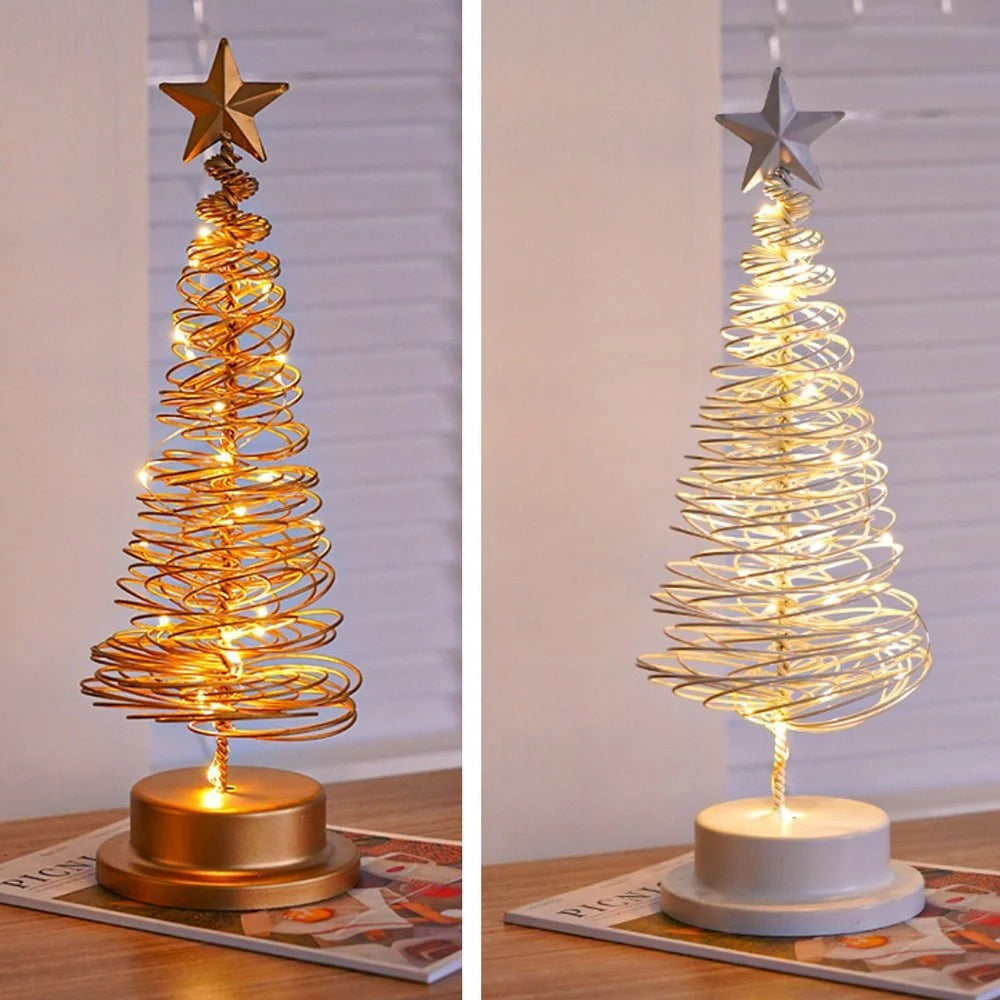 Christmas Tree Spiral Design Warm White LEDs Star Topper