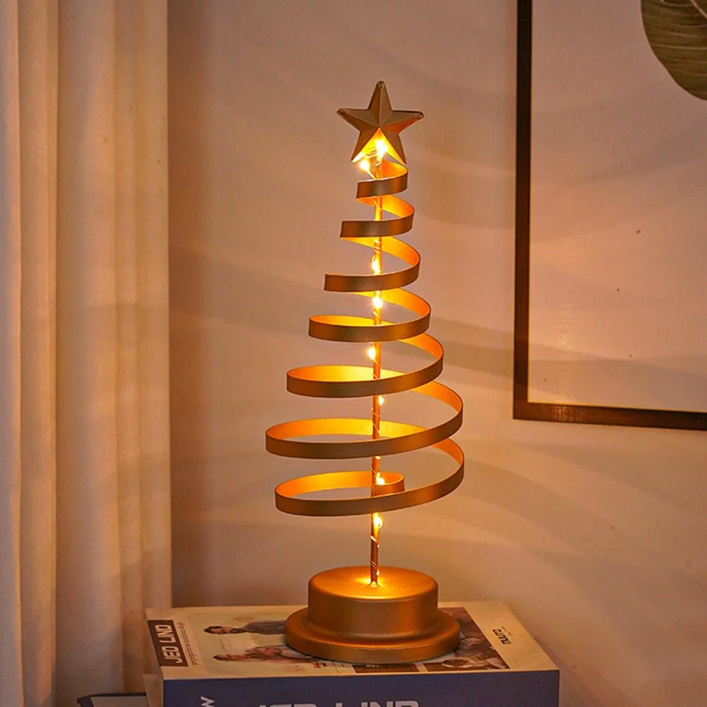 Christmas Tree Spiral Design Warm White LEDs Star Topper