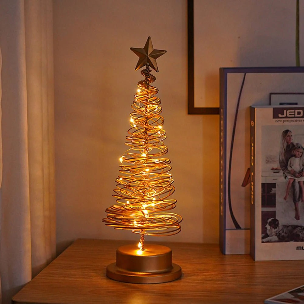 Christmas Tree Spiral Design Warm White LEDs Star Topper