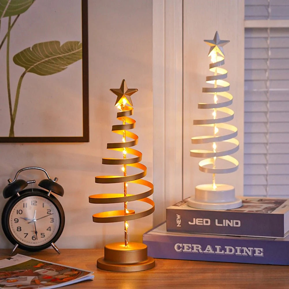 Christmas Tree Spiral Design Warm White LEDs Star Topper