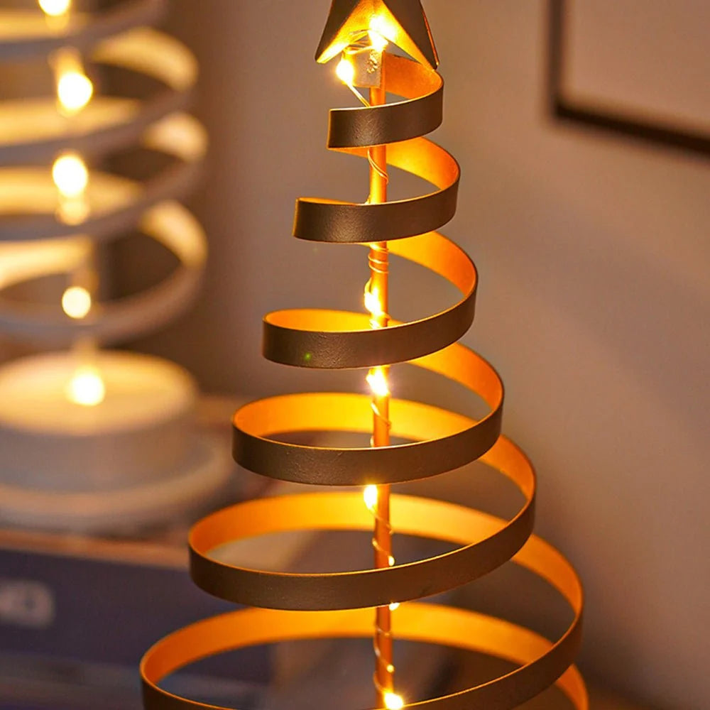 Christmas Tree Spiral Design Warm White LEDs Star Topper