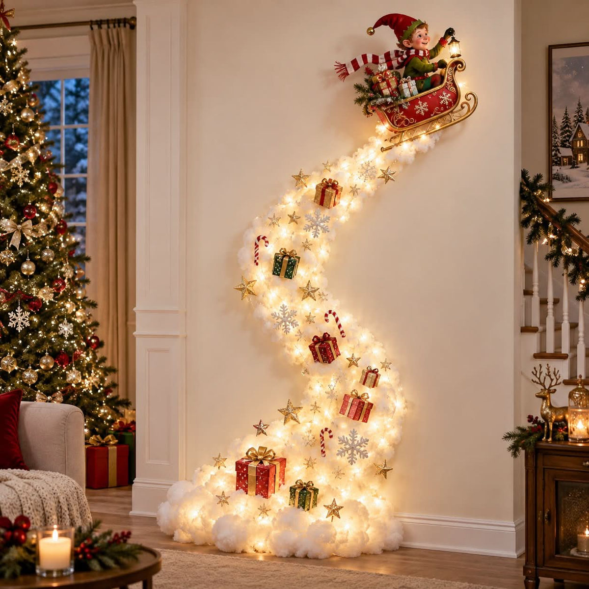 Christmas Wall Light Warm Glow Whimsical Design