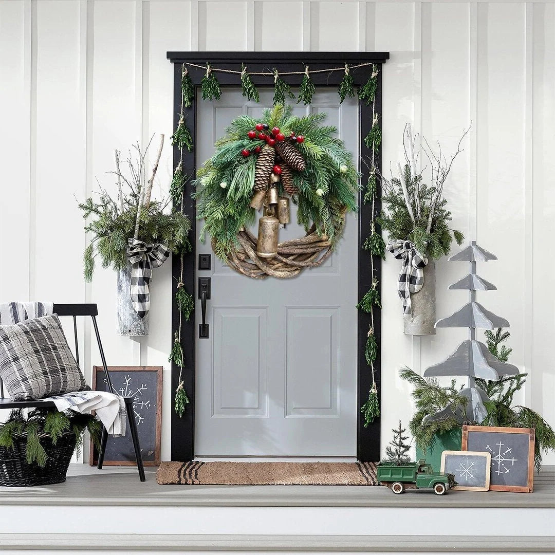 Christmas Wreath Handmade Rustic Vine 17-Inch Indoor Outdoor