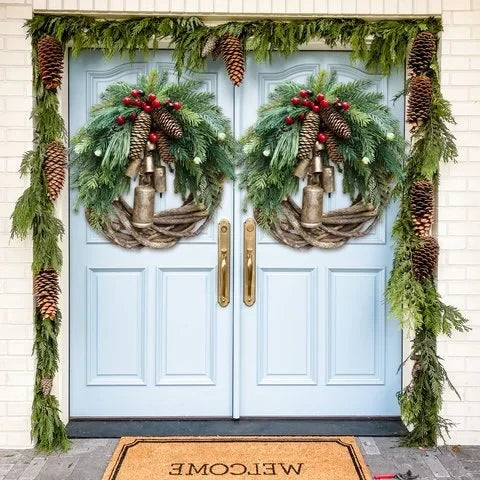 Christmas Wreath Handmade Rustic Vine 17-Inch Indoor Outdoor