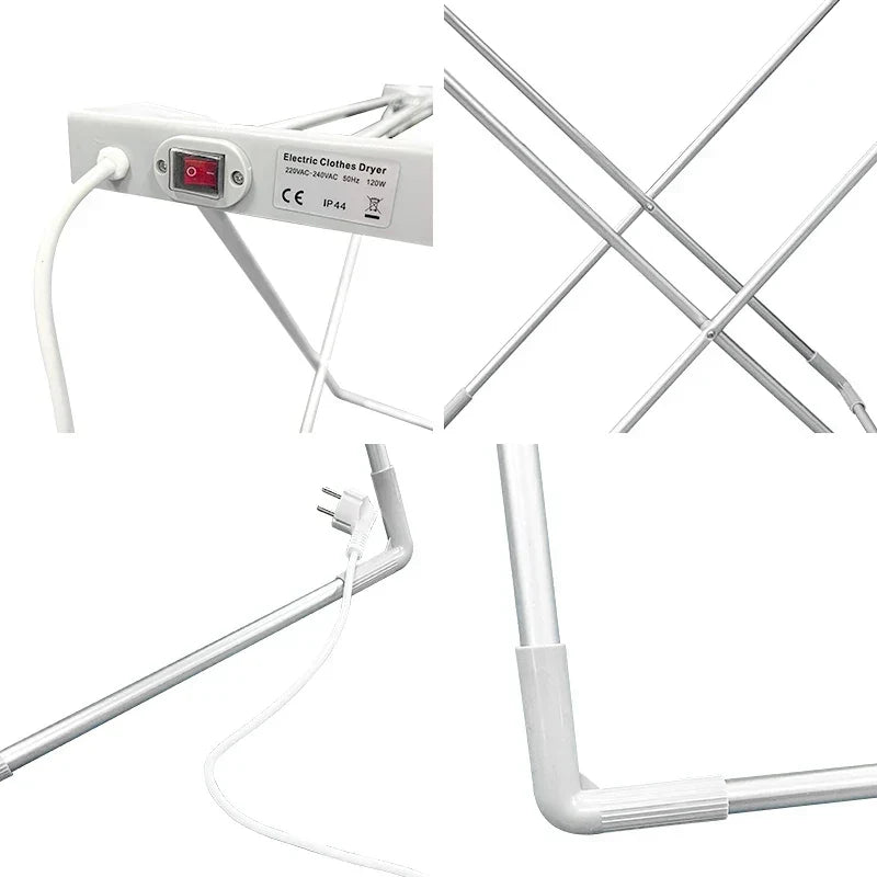 Clothes Drying Rack Heated Foldable Aluminum
