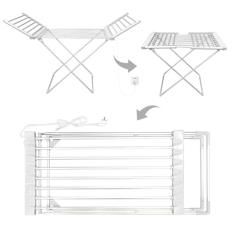 Clothes Drying Rack Heated Foldable Aluminum