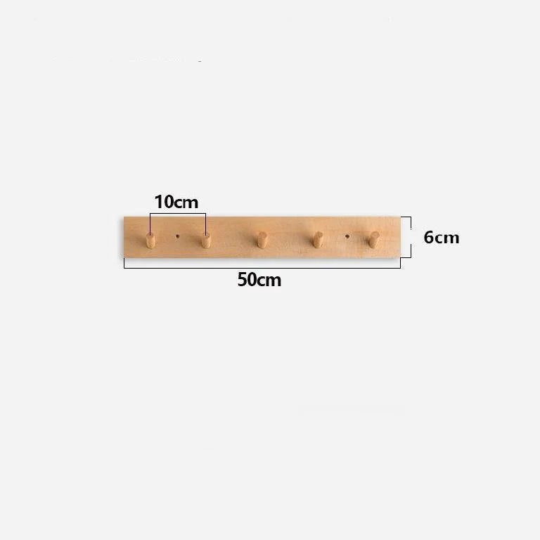 Coat Rack Solid Wood Rounded Peg Hooks
