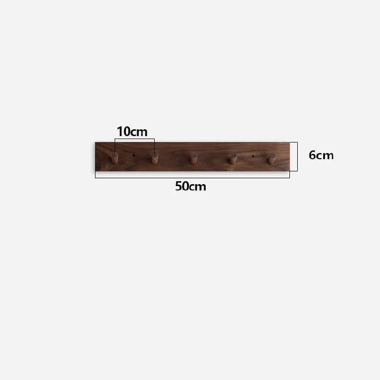Coat Rack Solid Wood Rounded Peg Hooks