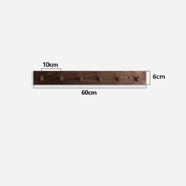 Coat Rack Solid Wood Rounded Peg Hooks