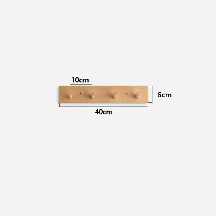 Coat Rack Solid Wood Rounded Peg Hooks