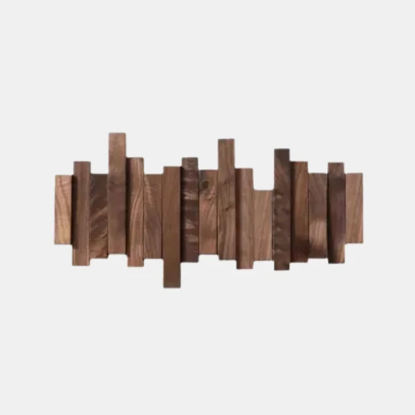 Coat Rack Wall-Mounted Wooden Folding Hooks