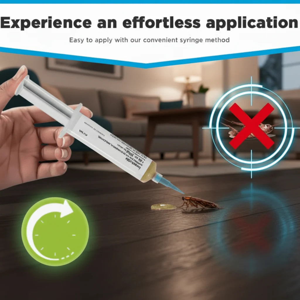 Cockroach Bait Gel Precision Syringe Long-Lasting Indoor Outdoor Control