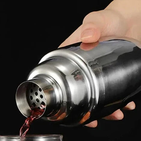 Cocktail Shaker Set Stainless Steel 10-Piece with Storage Stand