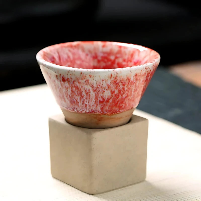 Coffee Cups Ceramic Set of 2 With Holder