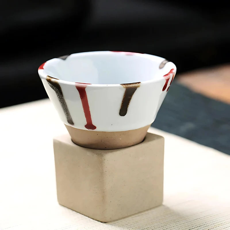 Coffee Cups Ceramic Set of 2 With Holder