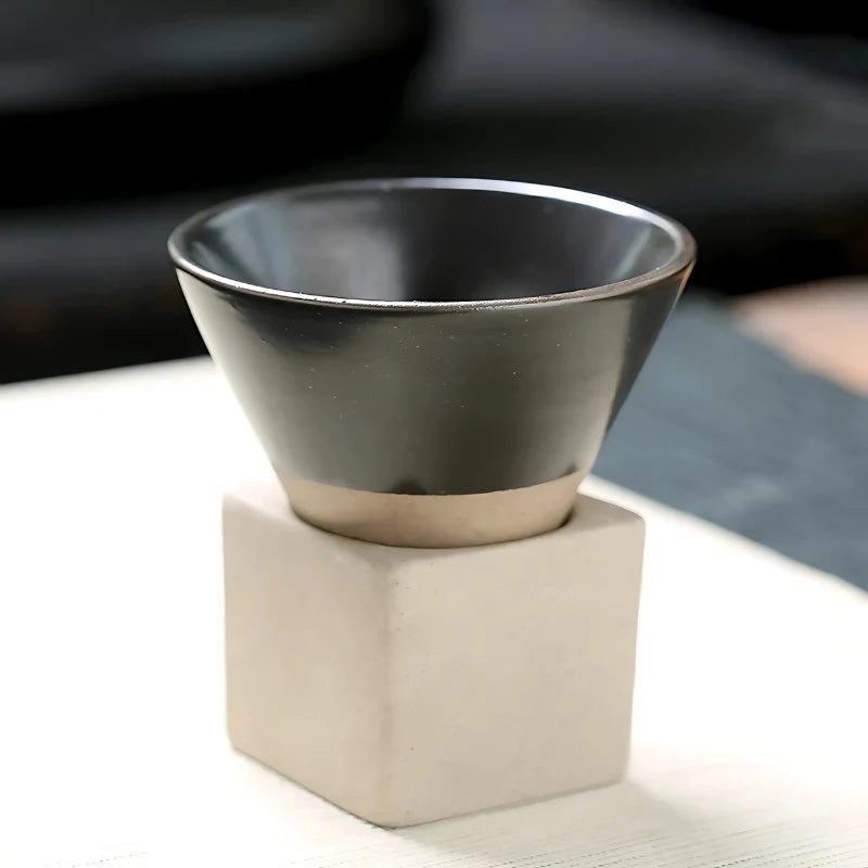 Coffee Cups Ceramic Set of 2 With Holder