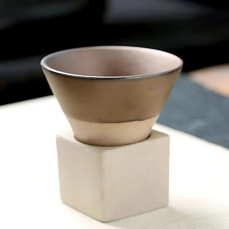 Coffee Cups Ceramic Set of 2 With Holder