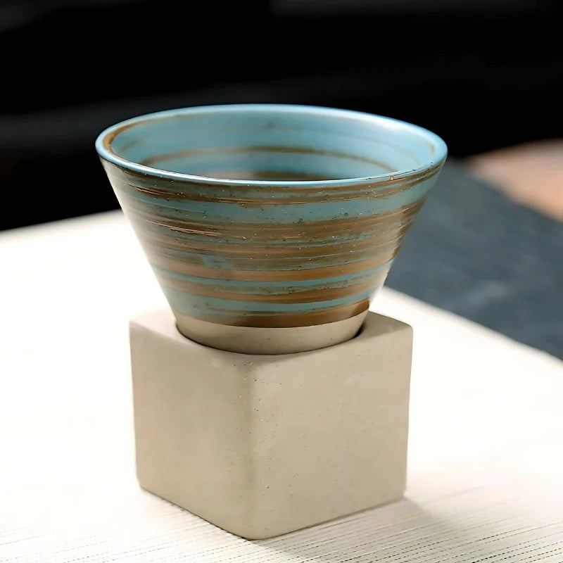 Coffee Cups Ceramic Set of 2 With Holder