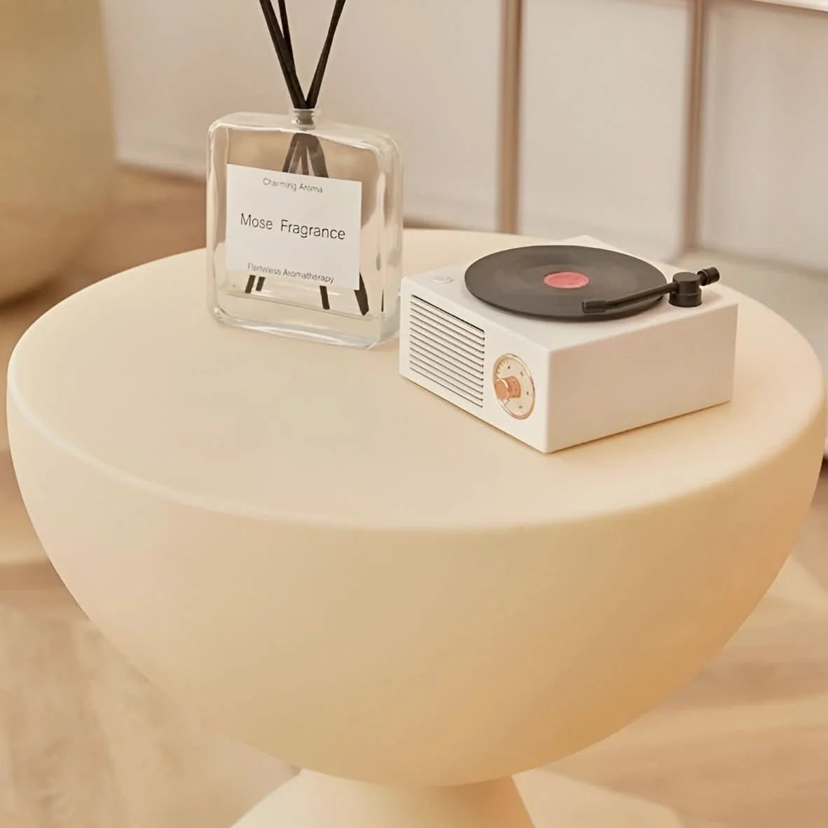 Coffee Table Round Plastic Space-Saving Design