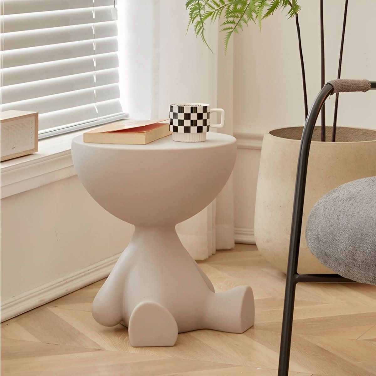 Coffee Table Round Plastic Space-Saving Design