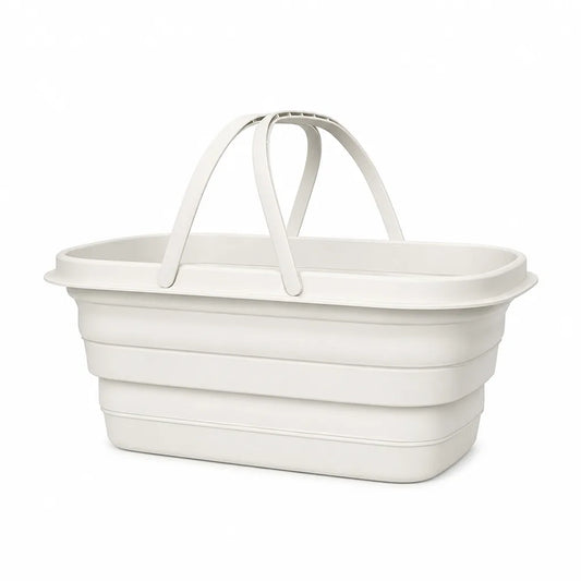Collapsible Self-Standing Fold-Flat Wash Basin And Drink Cooler Basket