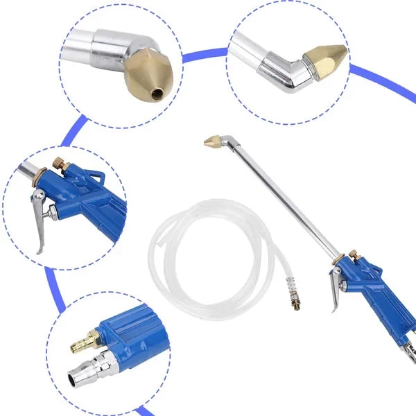 Compressed Air Blow Gun Long Nozzle Brass Tip Hose