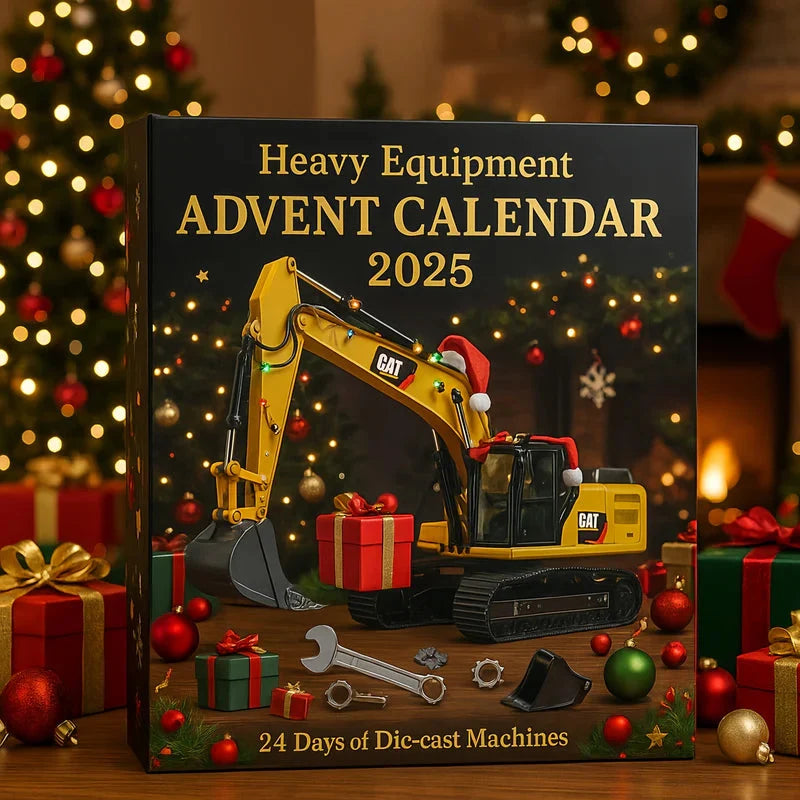 Construction Vehicle Advent Calendar Die-Cast Metal 24-Piece Set with Moving Parts