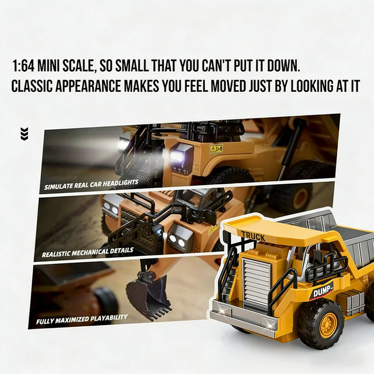 Construction Vehicle Remote Control Movable Arm & Bucket