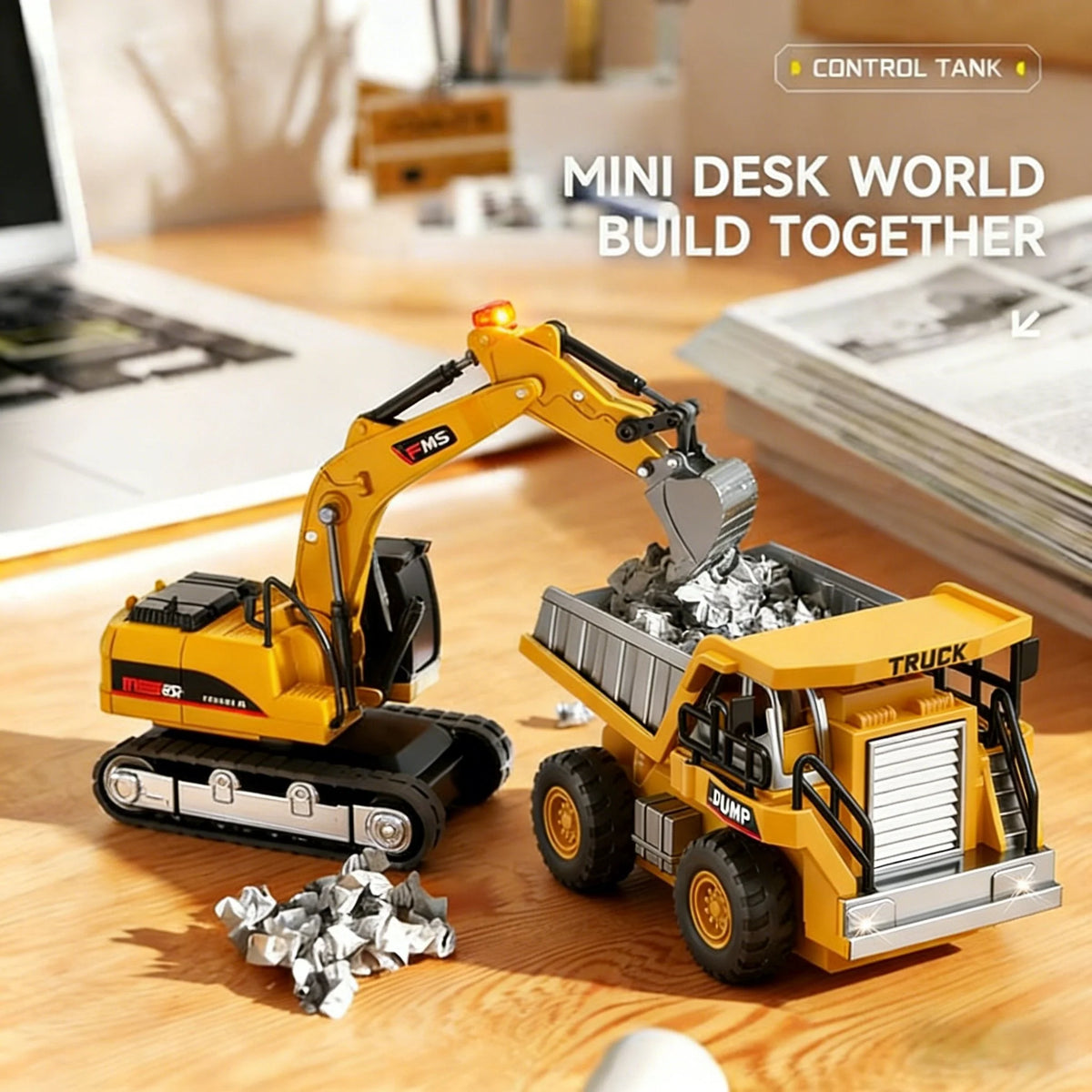 Construction Vehicle Remote Control Movable Arm & Bucket