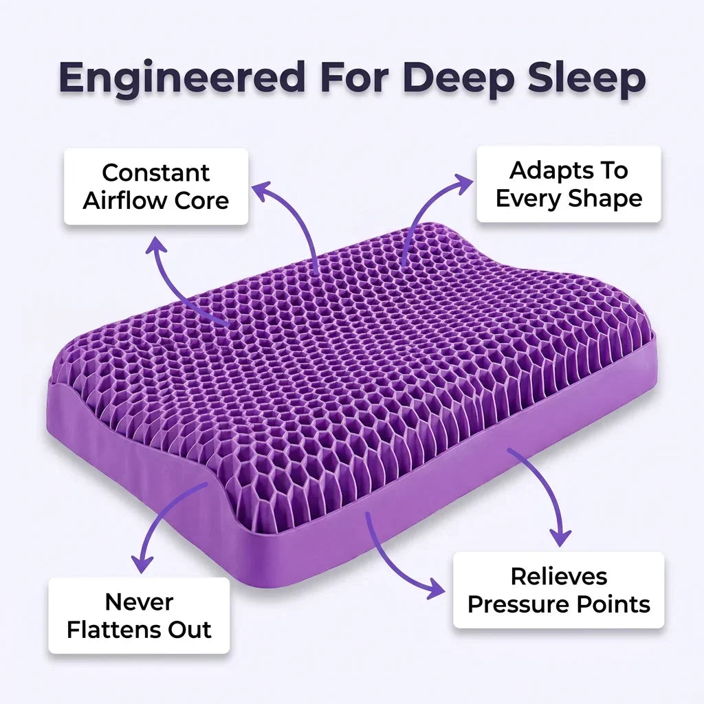 Cooling Pillow TPE Honeycomb Airflow Neck Support