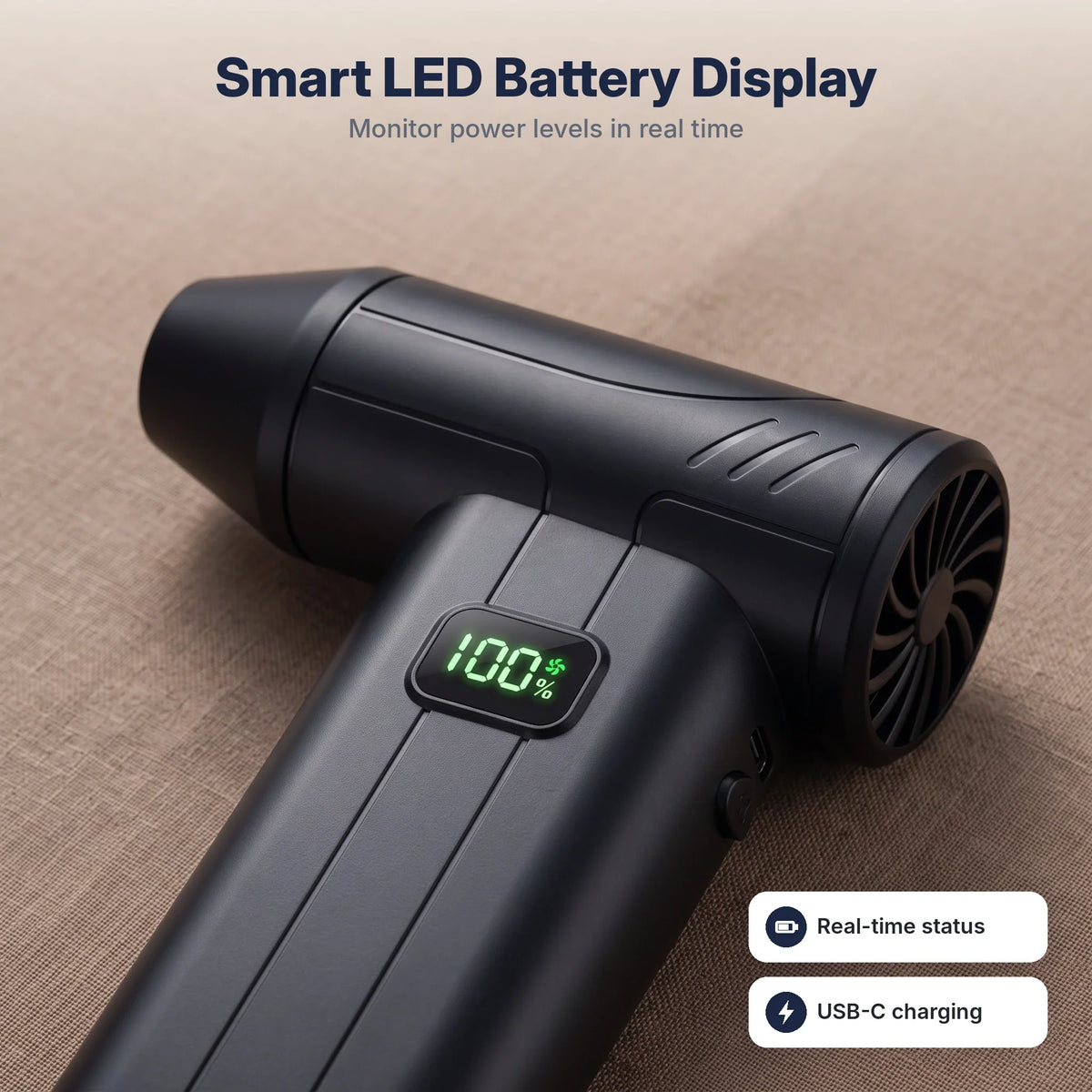 Cordless Air Duster 100,000 RPM LED Light Rechargeable