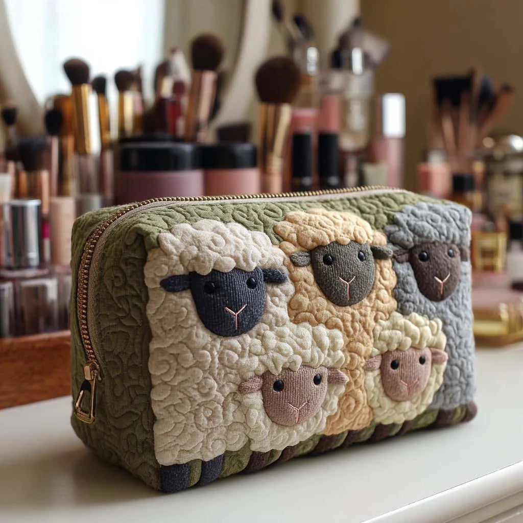 Cosmetic Bag Quilted Padded Three Sizes