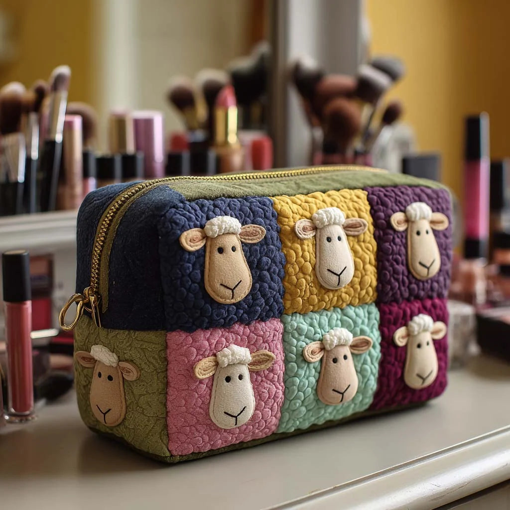 Cosmetic Bag Quilted Padded Three Sizes