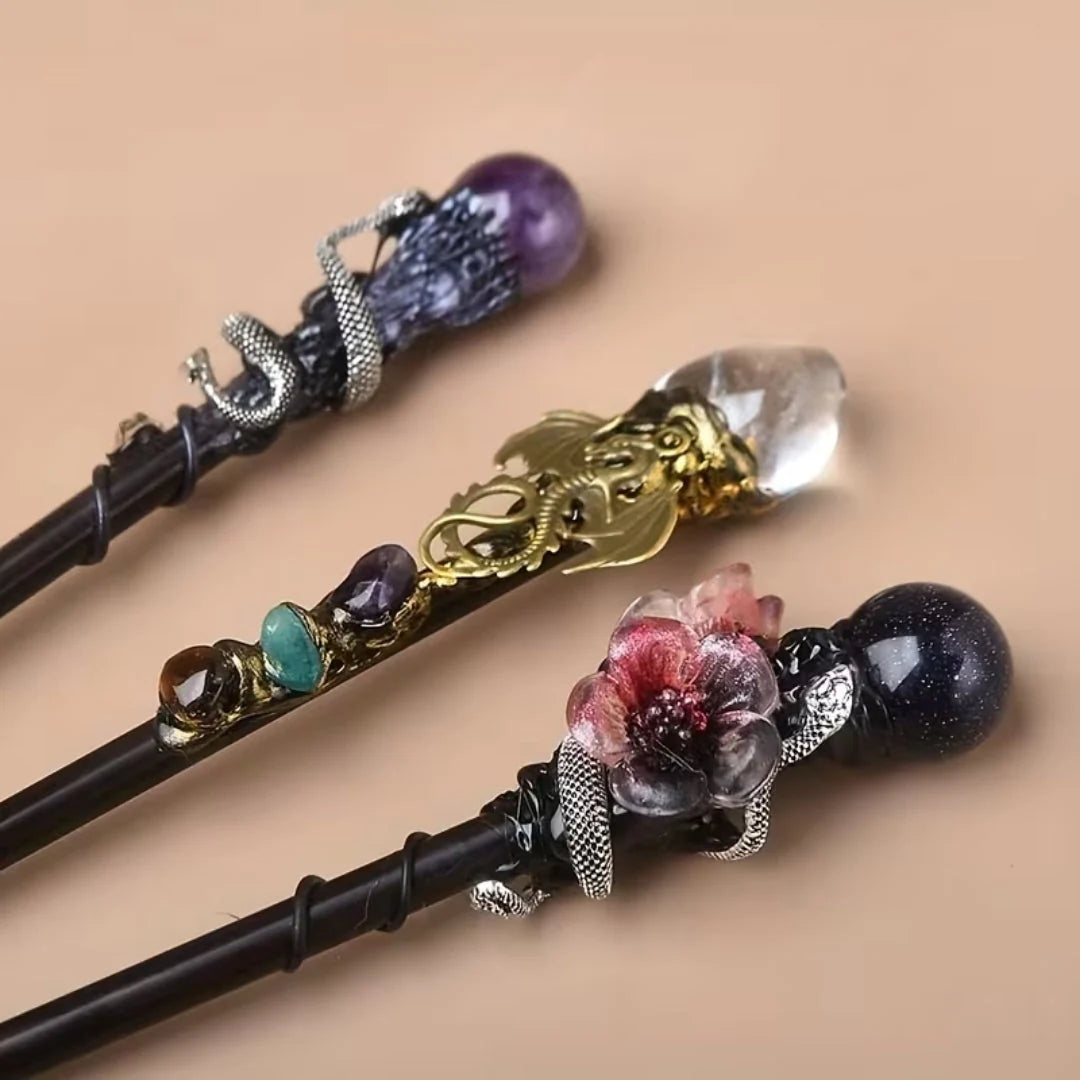 Costume Wand Clear Crystal Top Decorative Design