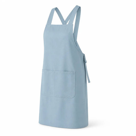 Cross-Back Cotton Kitchen Apron (Two Pockets)