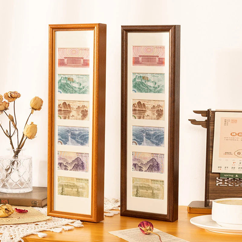 Currency Display Frame Wooden Wall & Shelf Display