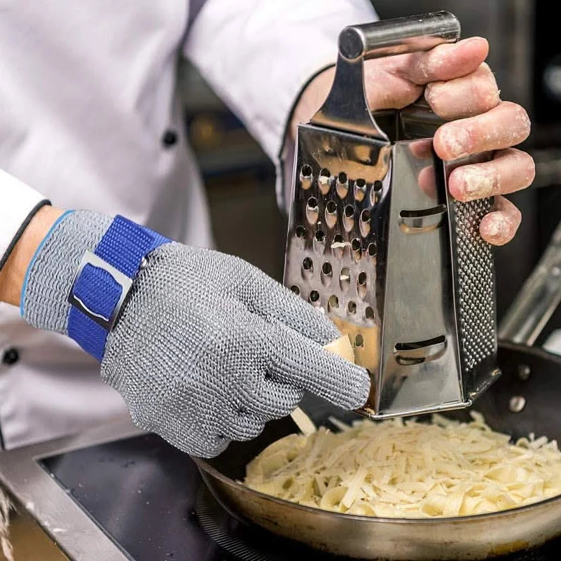 Cut-Resistant Gloves Stainless Steel ANSI A9 Flexible Fit